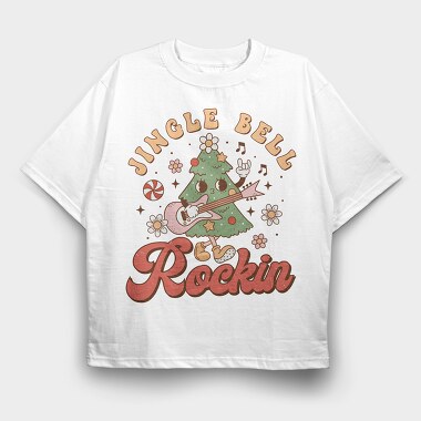 Jingle Bell Rockin, Tricou Oversize Barbati (Unisex)