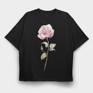 June Rose Bud, Tricou Oversize Barbati (Unisex)