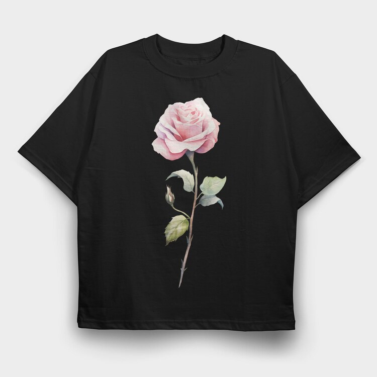 June Rose Bud, Tricou Oversize Barbati (Unisex)