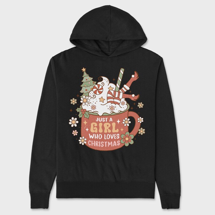 Just A Girl Who Loves Christmas, Hanorac Oversize Barbati (Unisex)