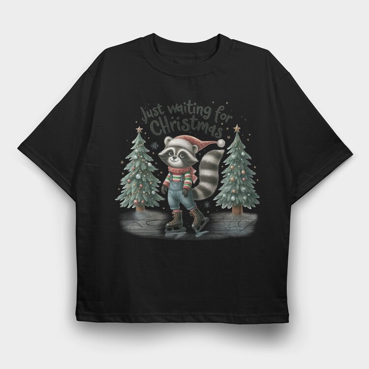 Just Waiting For Christmas, Tricou Oversize Barbati (Unisex)