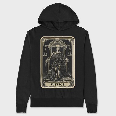Justice Skeleton Card, Hanorac Oversize Barbati (Unisex)