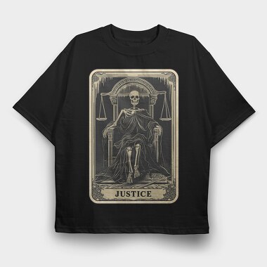 Justice Skeleton Card, Tricou Oversize Barbati (Unisex)