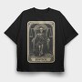 Justice Skeleton Card, Tricou Oversize Barbati (Unisex)
