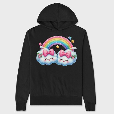 Kawaii Cloud Rainbow, Hanorac Oversize Barbati (Unisex)