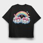 Kawaii Cloud Rainbow, Tricou Oversize Barbati (Unisex)