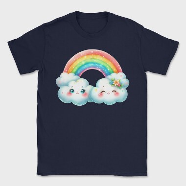 Kawaii Rainbow Clouds, Tricou Barbati (Unisex)