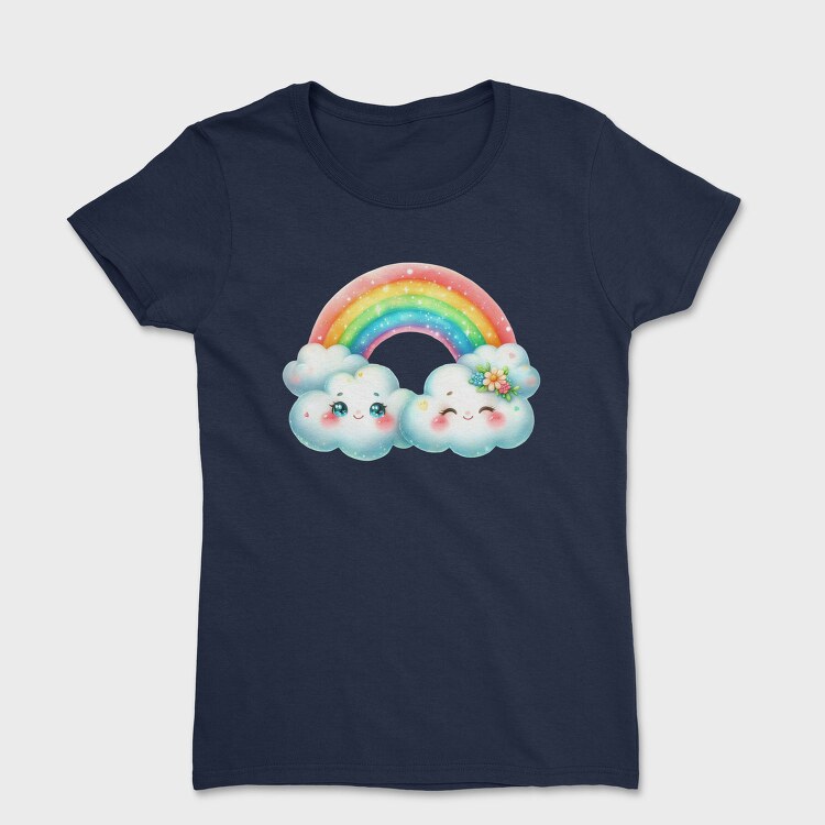 Kawaii Rainbow Clouds, Tricou Femei