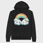 Kawaii Rainbow Clouds, Hanorac Oversize Barbati (Unisex)