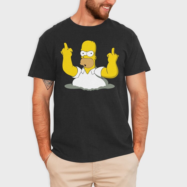 Homer Middle Finger, Tricou Barbati (Unisex)
