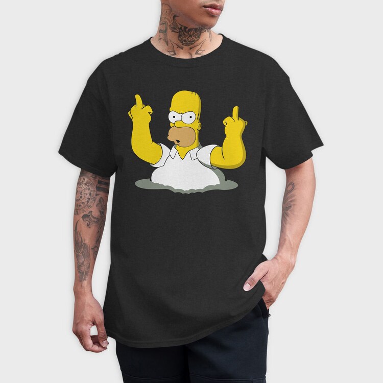 Homer Middle Finger, Tricou Barbati (Unisex)