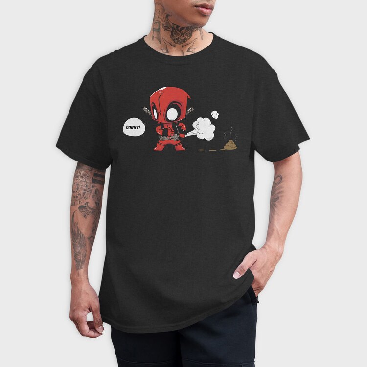 Deadpool Chibi Poop, Tricou Barbati (Unisex)
