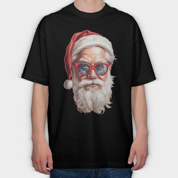 Santa Claus Detail Face, Tricou Oversize Barbati (Unisex)