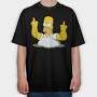 Homer Middle Finger, Tricou Oversize Barbati (Unisex)