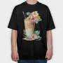Iced Coffee Tropical Flowers, Tricou Oversize Barbati (Unisex)