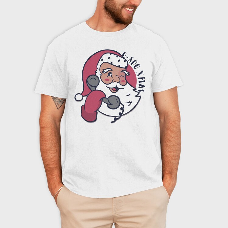 Santa Boxing Xmas, Tricou Barbati (Unisex)