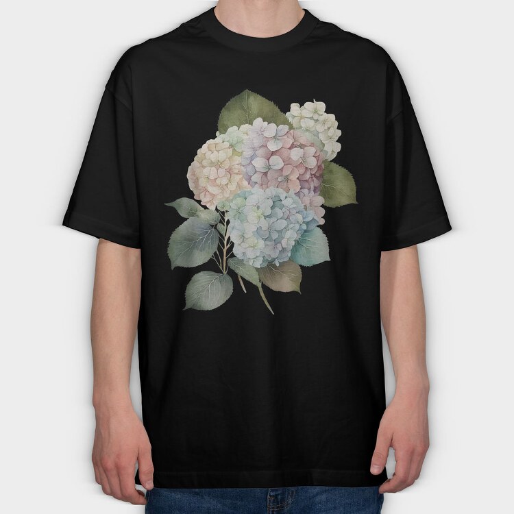 Hydrangea Flowers 64978827, Tricou Oversize Barbati (Unisex)