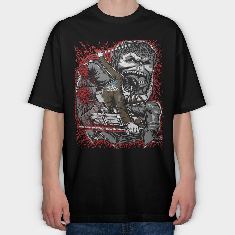 Hulk Vs Titans, Tricou Oversize Barbati (Unisex)