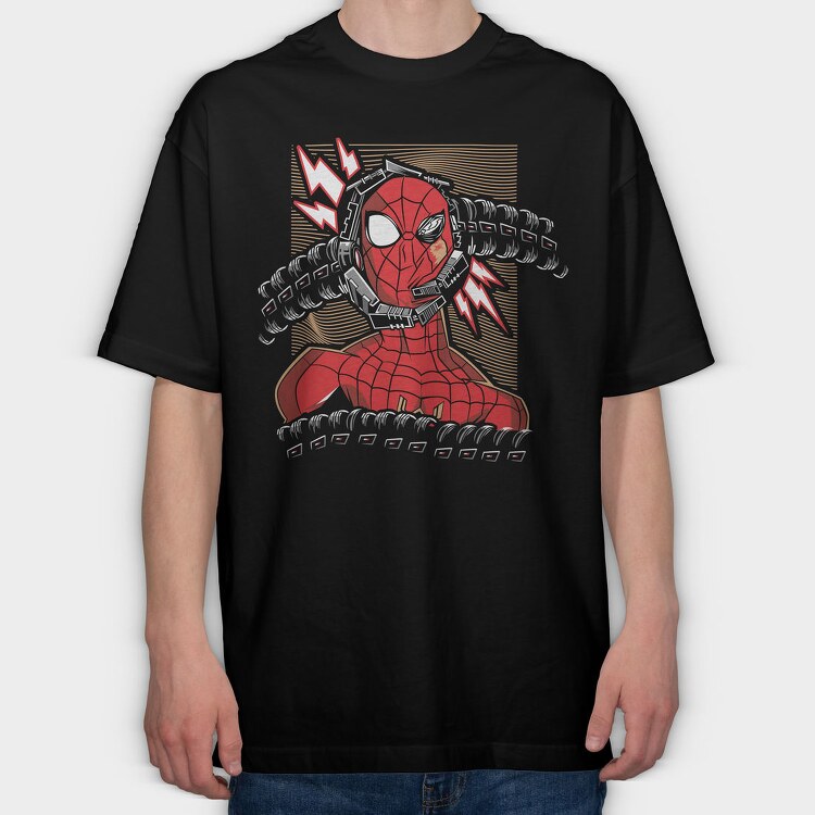 Spiderman Lightning Strike, Tricou Oversize Barbati (Unisex)