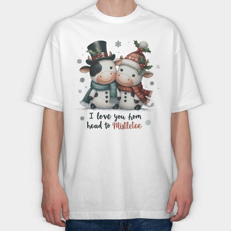 I Love You Mistletoe, Tricou Oversize Barbati (Unisex)