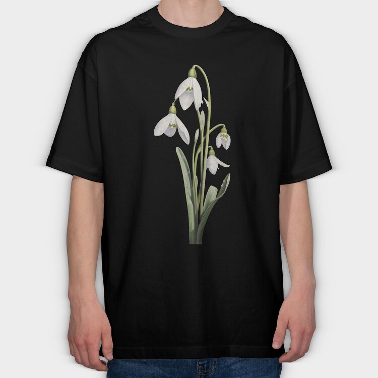 January Snowdrop, Tricou Oversize Barbati (Unisex)