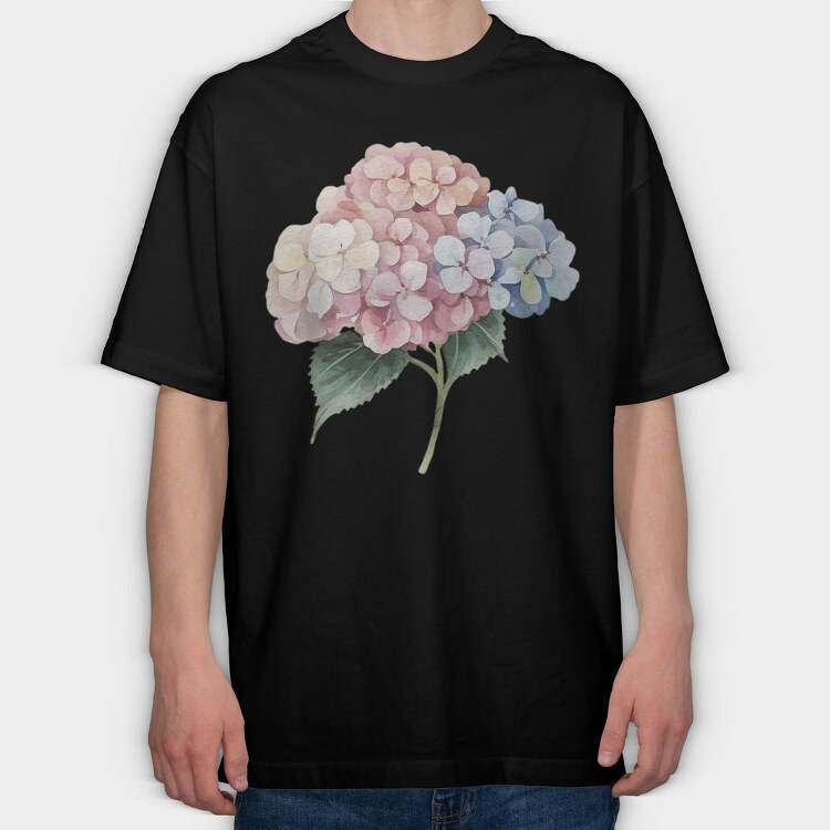 Hydrangea Flowers Wm, Tricou Oversize Barbati (Unisex)