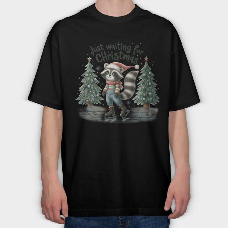 Just Waiting For Christmas, Tricou Oversize Barbati (Unisex)