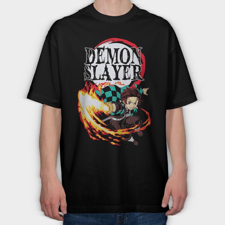 Demon Slayer Flame Boy, Tricou Oversize Barbati (Unisex)