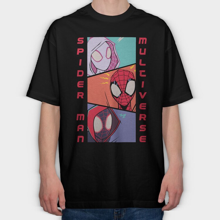 Spiderman Multiverse, Tricou Oversize Barbati (Unisex)