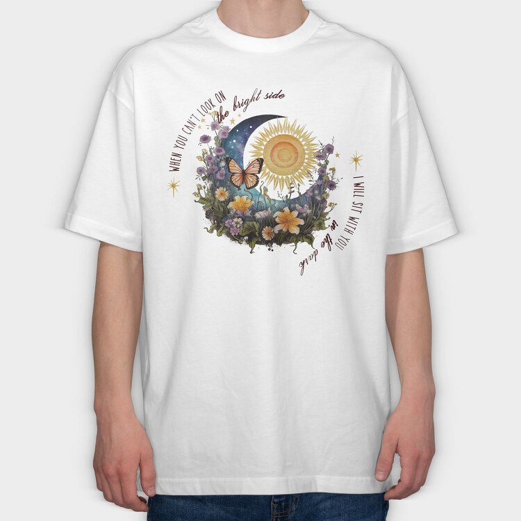 I Will Sit With You In The Dark, Tricou Oversize Barbati (Unisex)