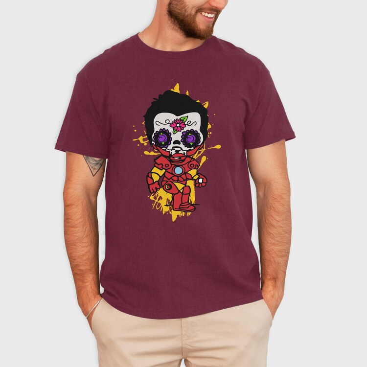 Dia De Los Muertos Ironman, Tricou Barbati (Unisex)