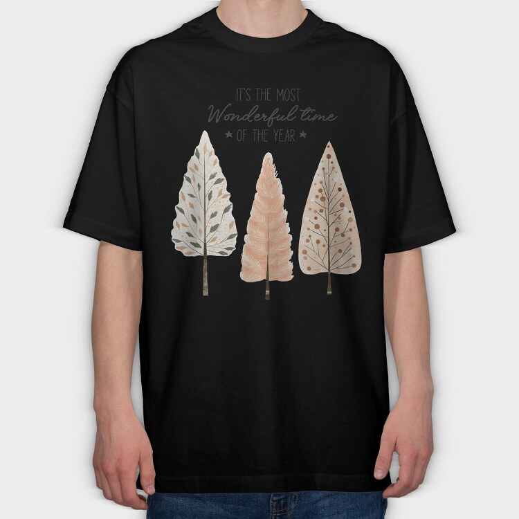 Hygge Christmas Tree, Tricou Oversize Barbati (Unisex)