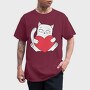 Cat Holding Heart, Tricou Barbati (Unisex)