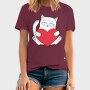 Cat Holding Heart, Tricou Barbati (Unisex)