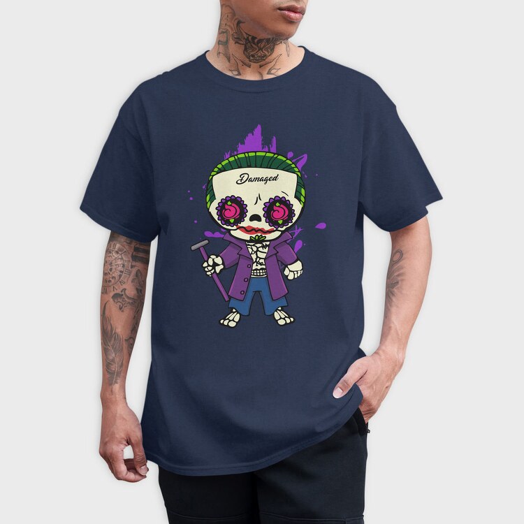 Joker Skull Damage, Tricou Barbati (Unisex)