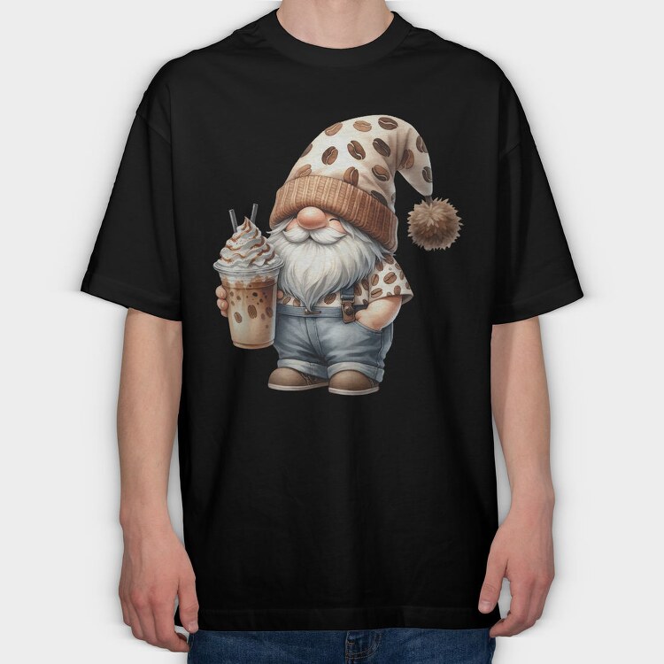 Iced Coffee Gnome, Tricou Oversize Barbati (Unisex)