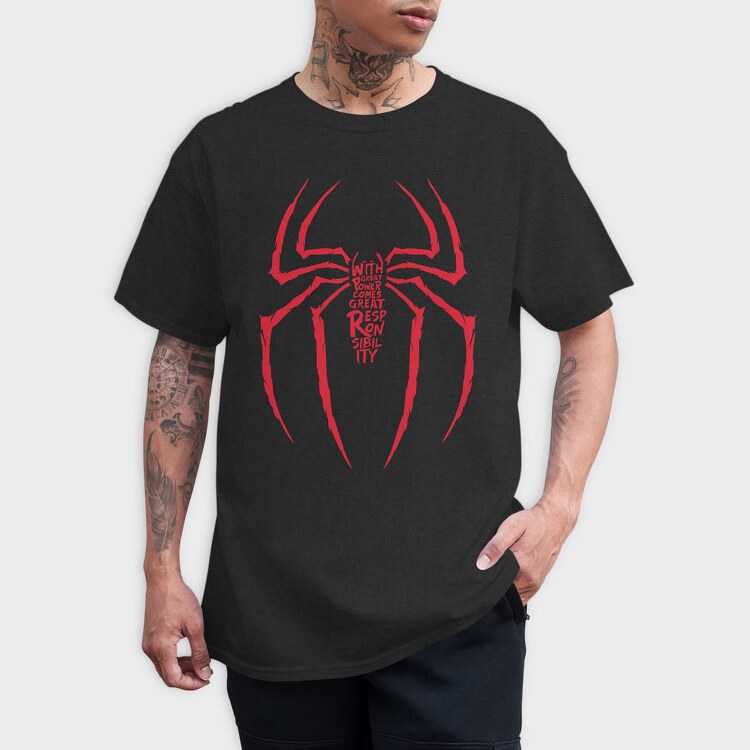 Spiderman Power Responsibility, Tricou Barbati (Unisex)