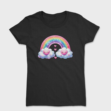 Kawaii Rainbow Heart, Tricou Femei