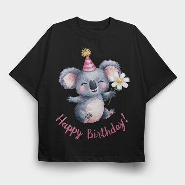 Koala Birthday Party, Tricou Oversize Barbati (Unisex)