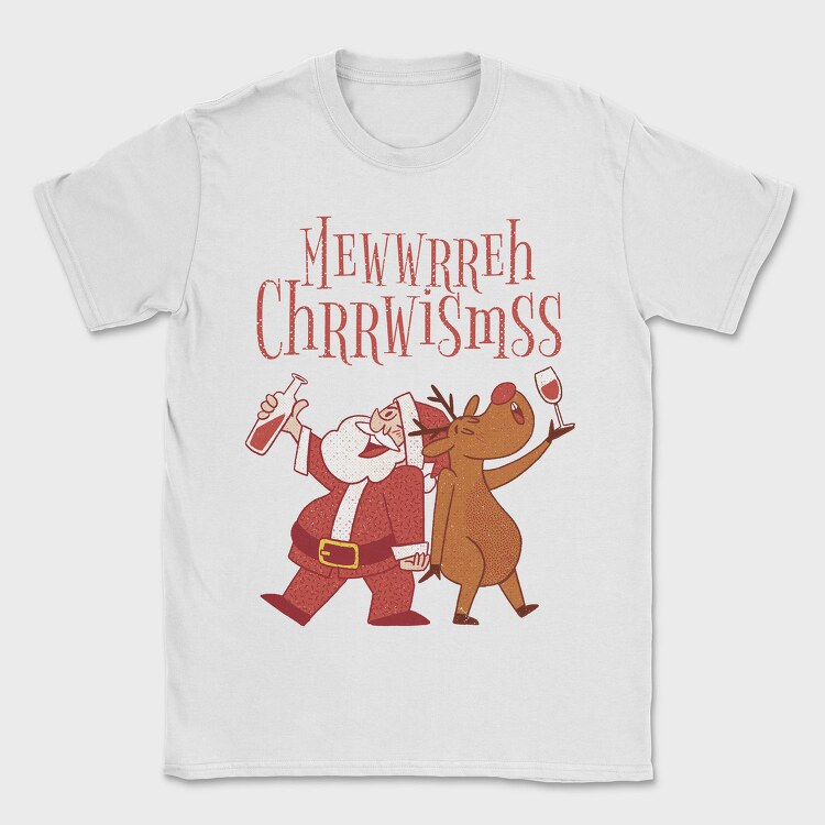 Santa and Deer Drunk, Tricou Barbati (Unisex)