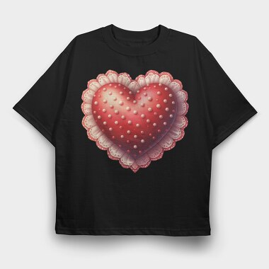 Lacy Hearts Sublimation, Tricou Oversize Barbati (Unisex)