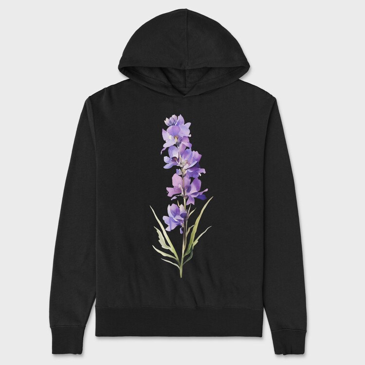 Larkspur Flower 01, Hanorac Oversize Barbati (Unisex)