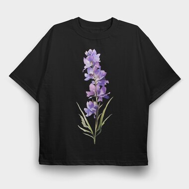 Larkspur Flower 01, Tricou Oversize Barbati (Unisex)