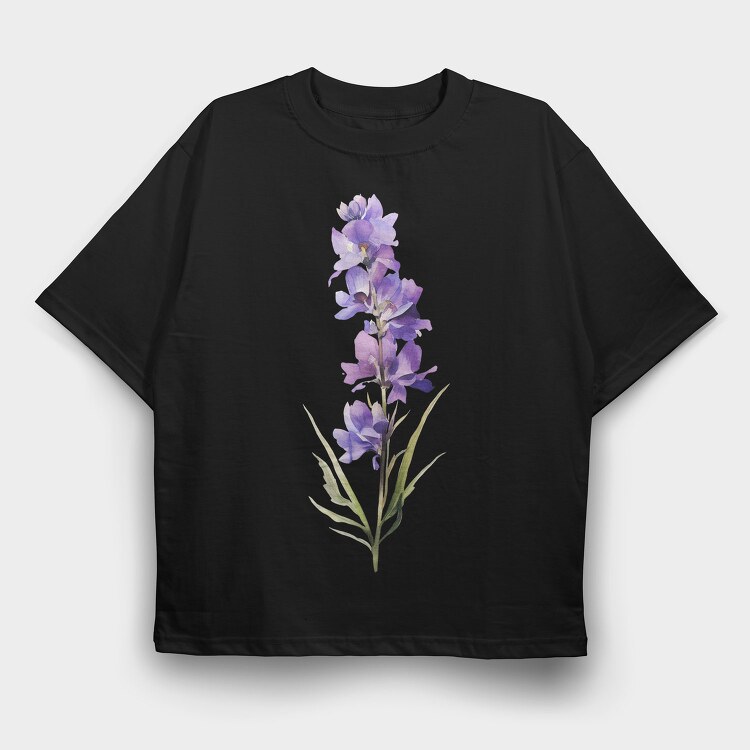 Larkspur Flower 01, Tricou Oversize Barbati (Unisex)