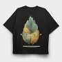 Leaf Character Clipart, Tricou Oversize Barbati (Unisex)