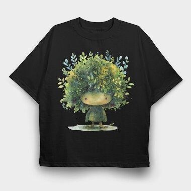 Leaf Hat Gnome, Tricou Oversize Barbati (Unisex)