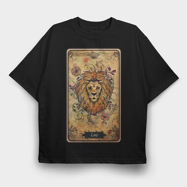 Leo Lion Floral, Tricou Oversize Barbati (Unisex)