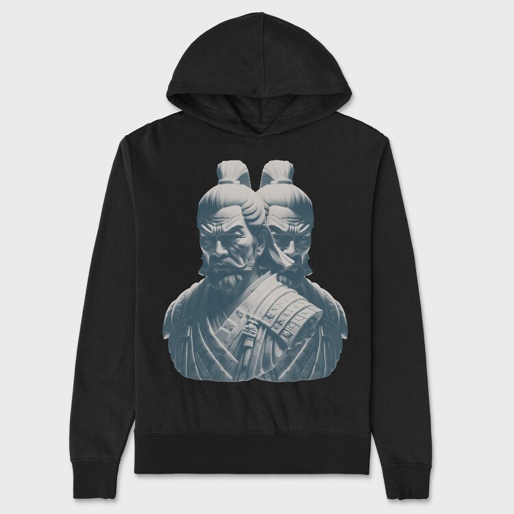 Samurais Monochrome, Hanorac Oversize Barbati (Unisex)