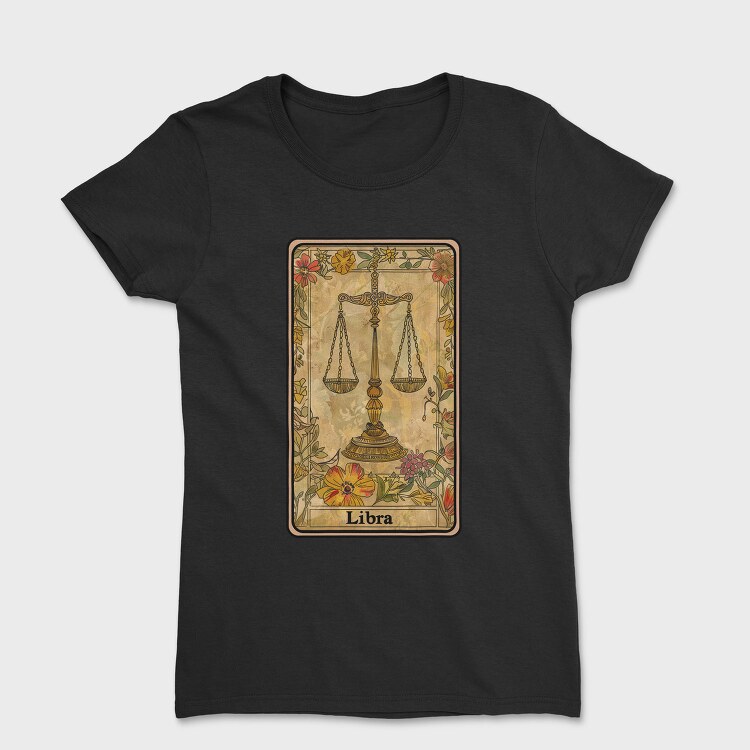 Libra Scales Flowers, Tricou Femei