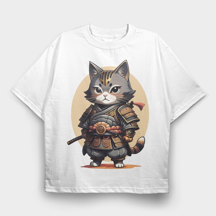 Samuraicat, Tricou Oversize Barbati (Unisex)